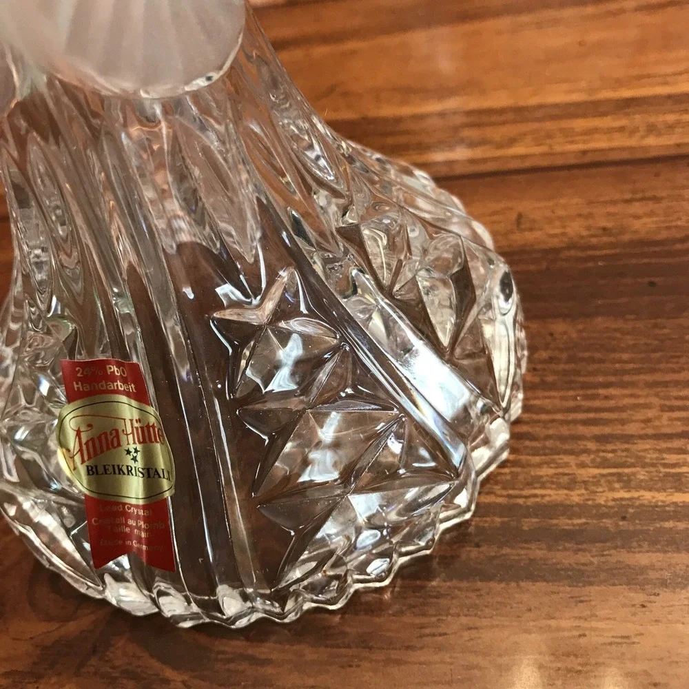 anna hutte bleikristall lead crystal Rose Bud Candle holder